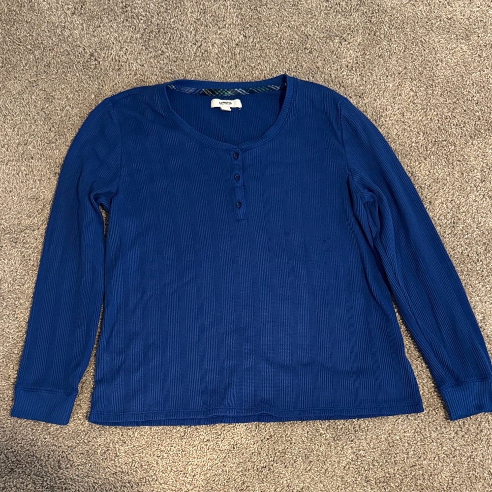 Sonoma Blue Waffle Knit Lounge Top/Sleepwear